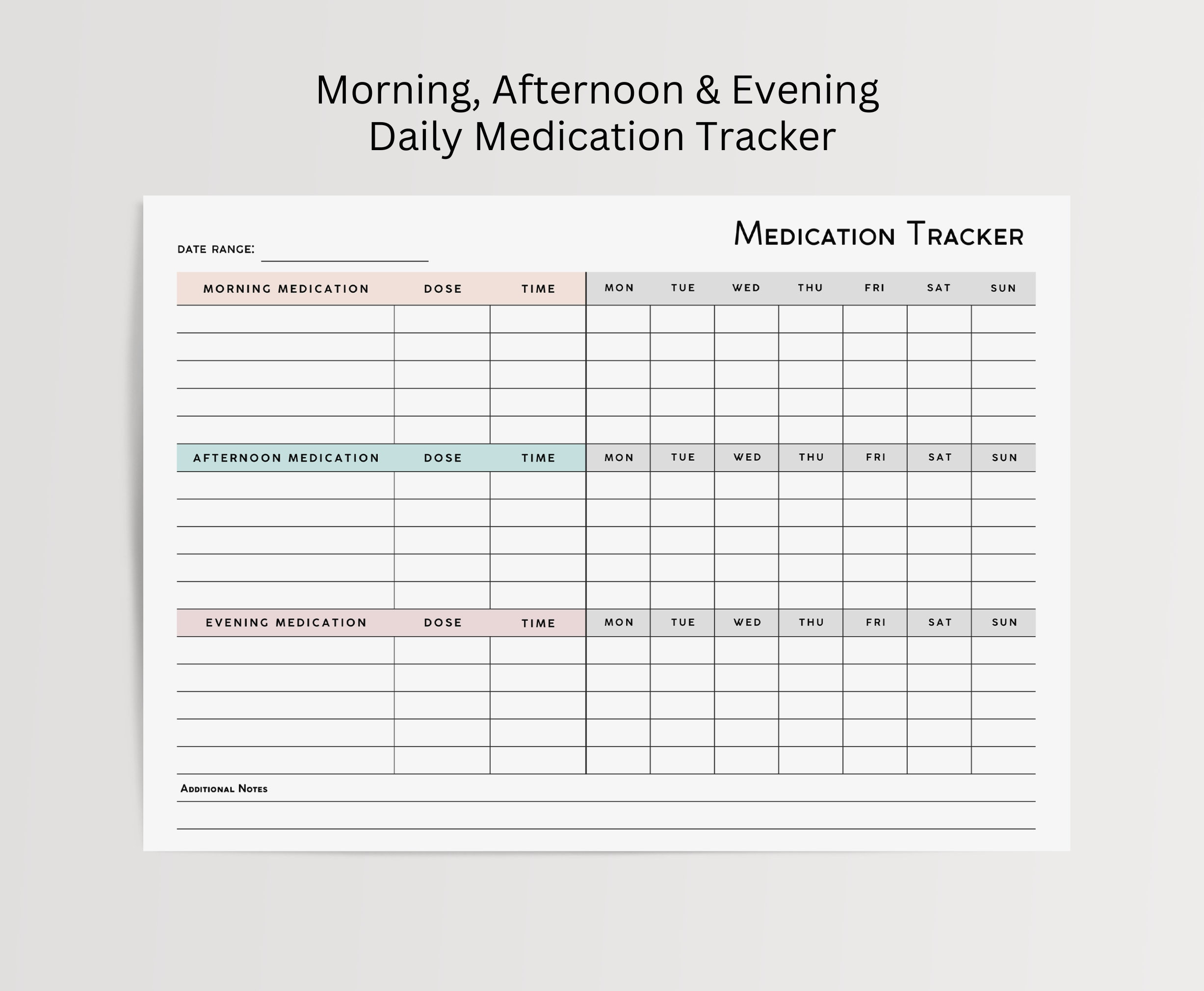 Medication Tracker, Printable Medicine Log For Nurses &amp;amp; Carers intended for Daily Medication Tracker Printable