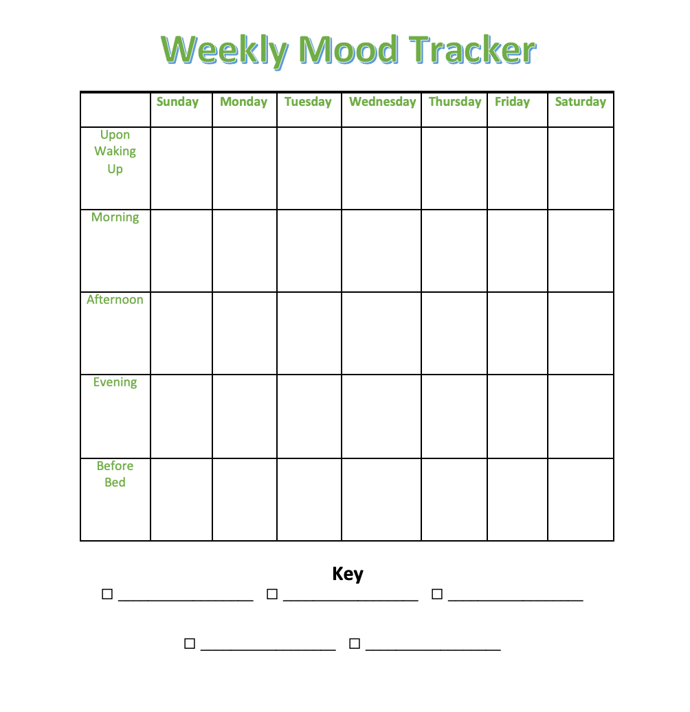 Mood Tracker Printable - Printable Party Favors for Mental Health Mood Tracker Printable Free