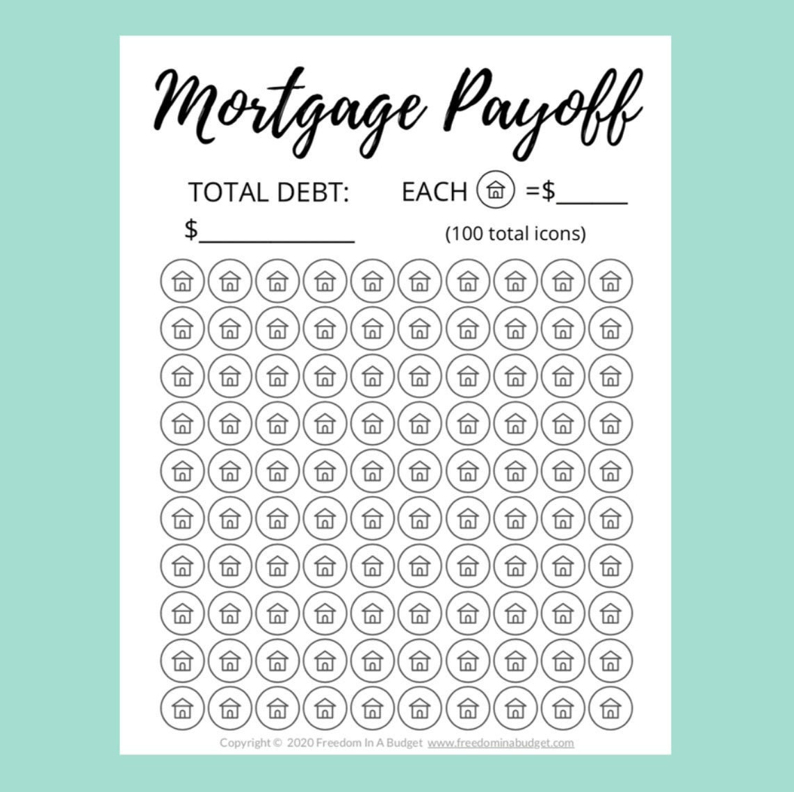 Mortgage Payoff Tracker Printable | Debt Payment Chart (Pdf) - Etsy with Printable Mortgage Payoff Tracker
