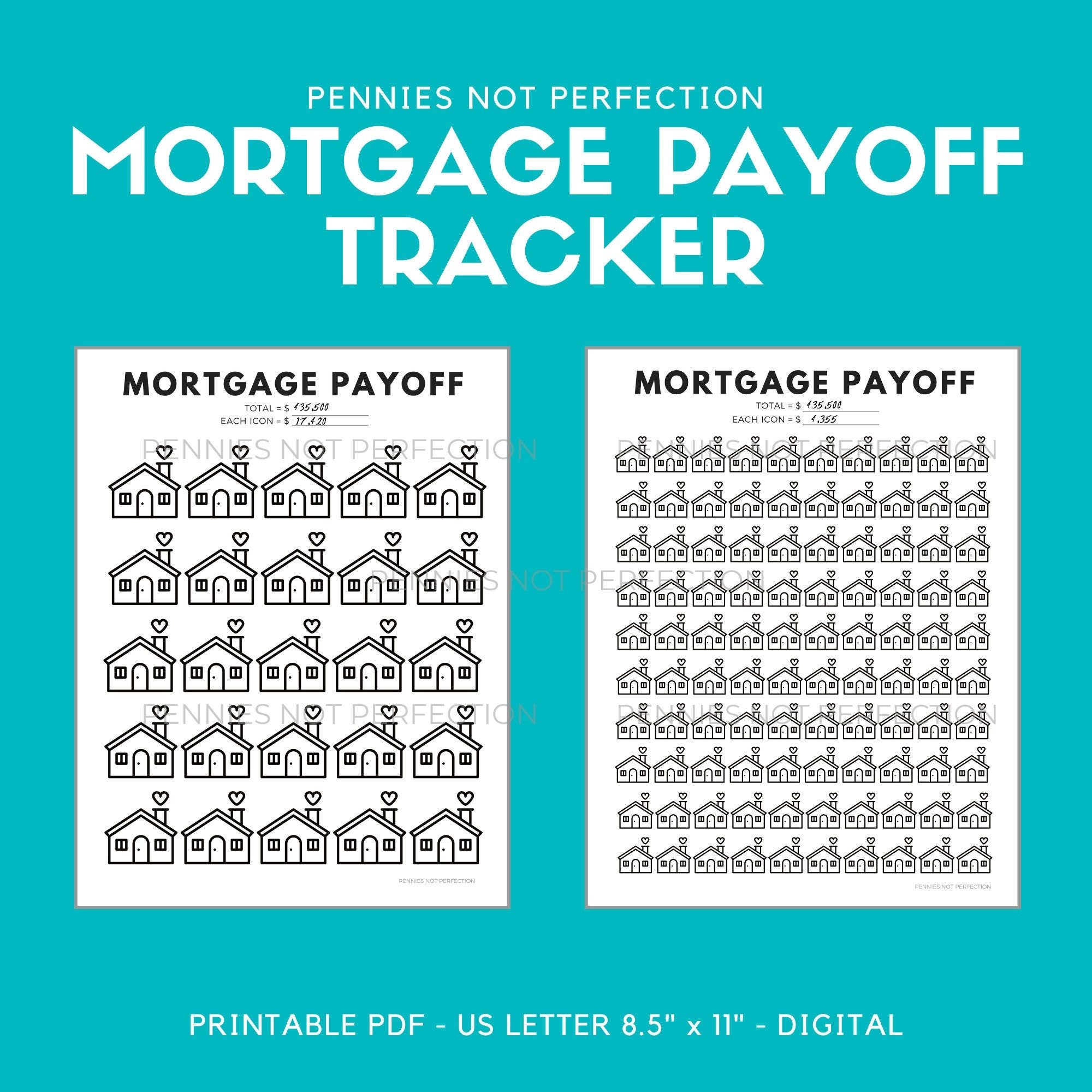Mortgage Payoff Tracker Zum Ausdrucken | Tilgungs-Tracker Pdf in Printable Mortgage Payoff Tracker