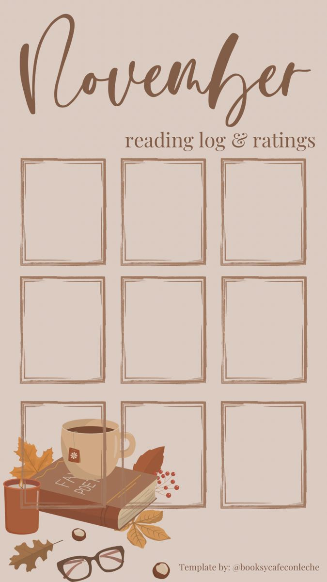 November Reading Template pertaining to Printable November Reading Log