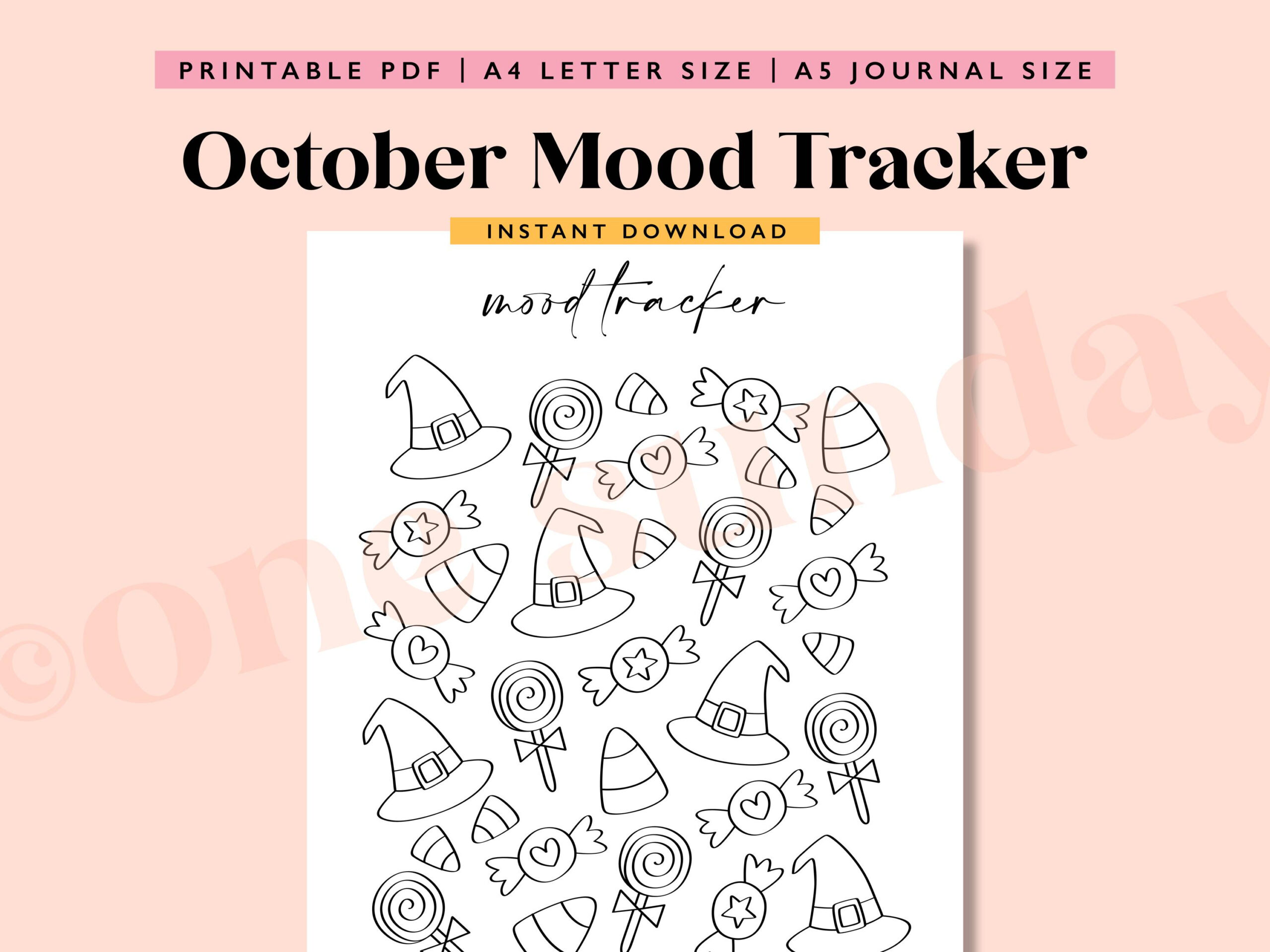 October Mood Tracker: Printable Journal Page (A4/A5 Pdf) - Etsy within October Mood Tracker Printable