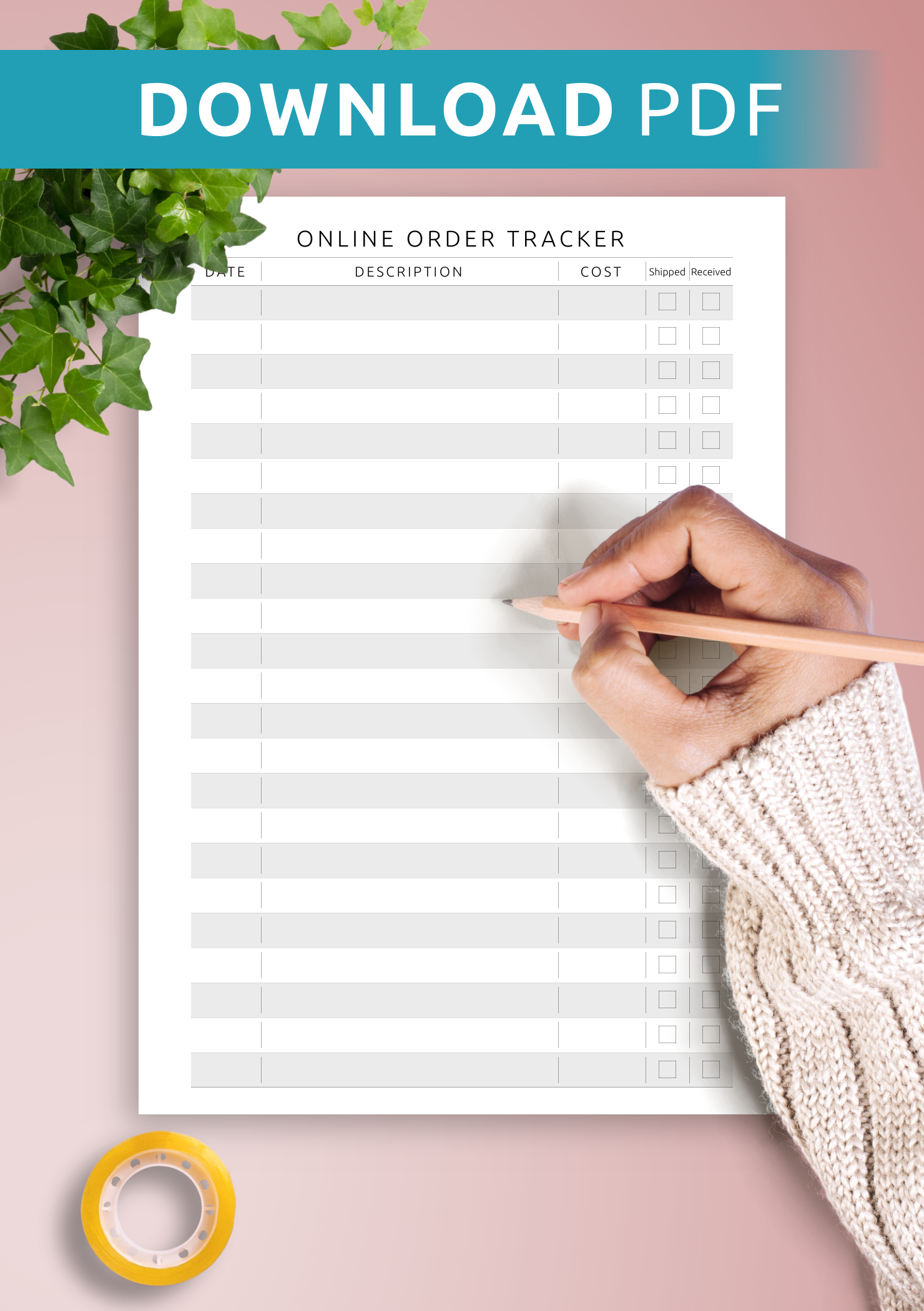 Online Order Tracker Template Pdf For Easy Tracking for Online Order Tracker Printable
