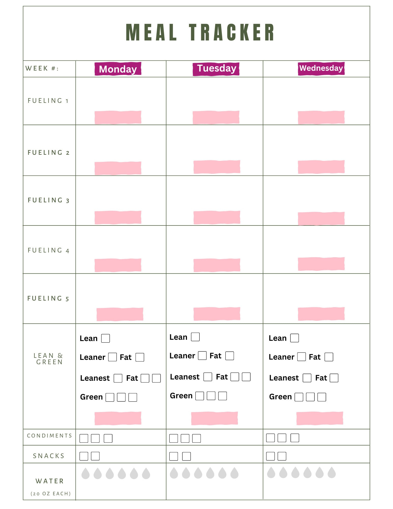 Optavia 5&amp;amp;1 Journal - Etsy Ireland intended for Printable Optavia Tracking Sheets