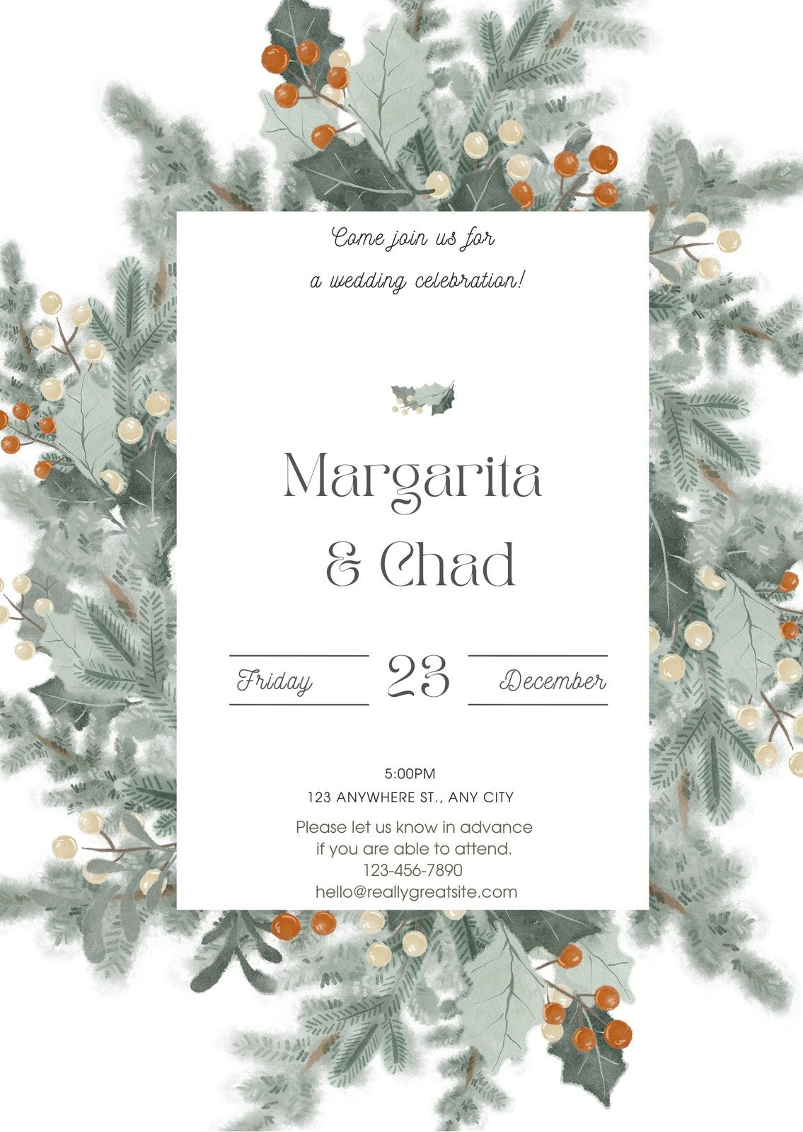 Page 2 - Free Custom Printable Winter Wedding Invitation Templates within Printable Winter Wedding Invitations