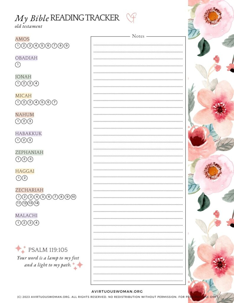 Printable Bible Reading Tracker: Old And New Testaments in Books Of The Bible Tracker Printable Free