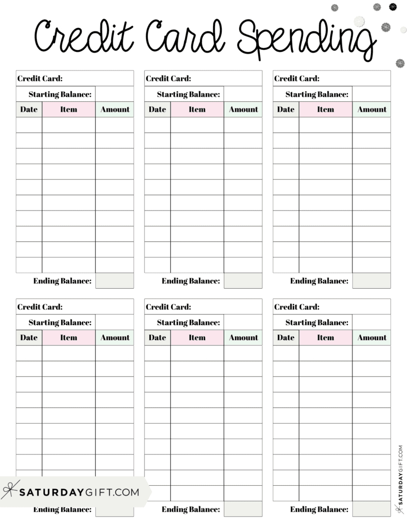 Printable Credit Card Spending Tracker + Tips in Free Printable Credit Card Payment Tracker