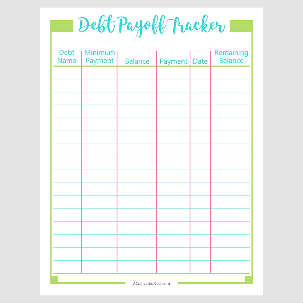 Printable Debt Payoff Tracker regarding Debt Payoff Tracker Printable Free