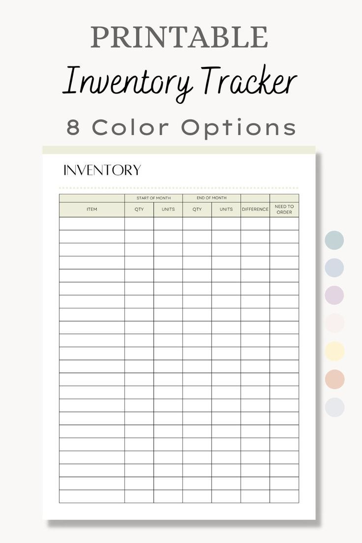 Printable Inventory Tracker, Inventory Log, Inventory Sheet, Small intended for Small Business Free Printable Order Tracker