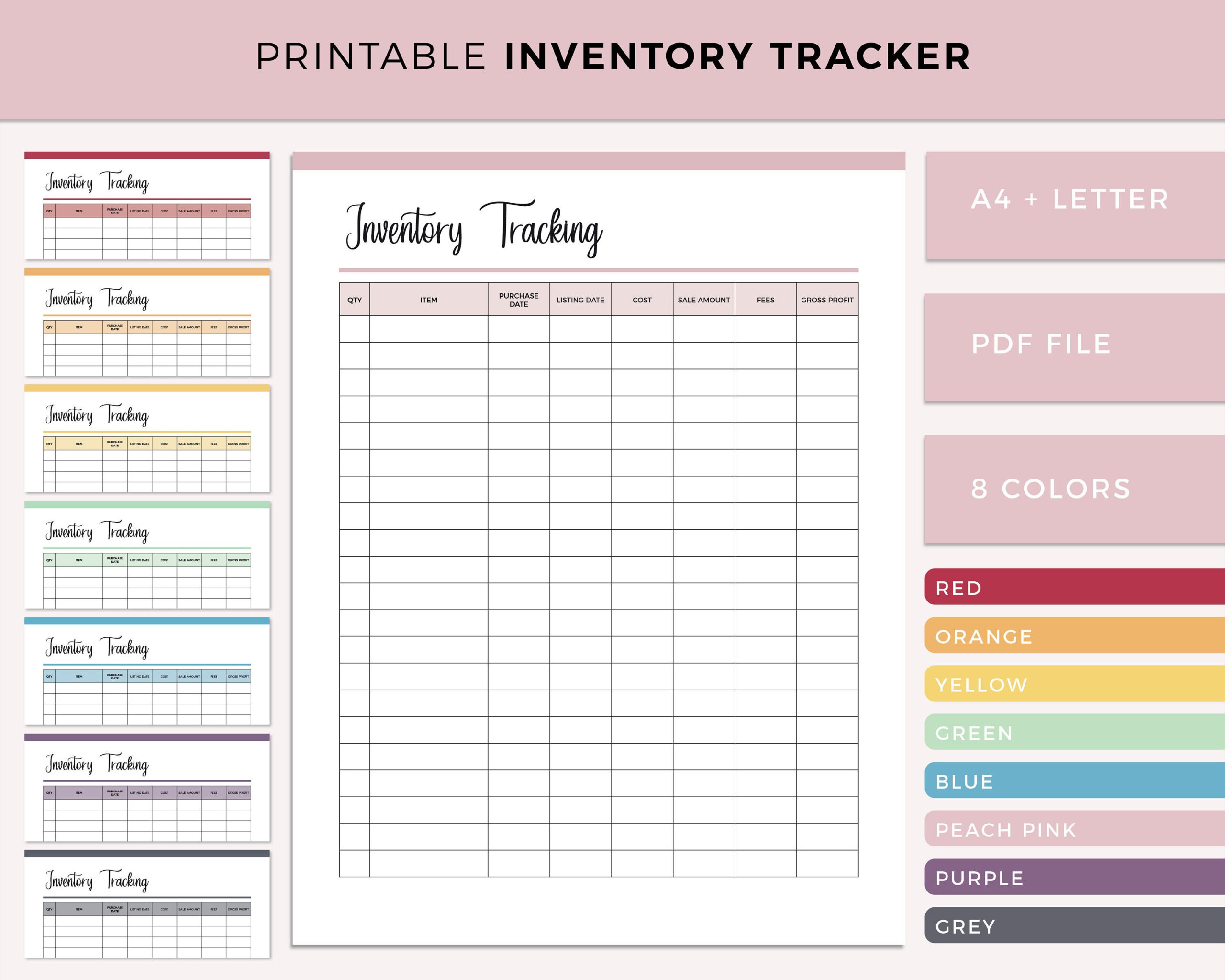 Printable Inventory Tracking Sheet, Inventory Tracker, Business in Inventory Tracking Sheet Printable