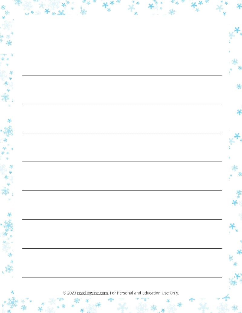 Printable Lined Paper - Over 100 Writing Paper Designs regarding Winter Themed Writing Paper Printable