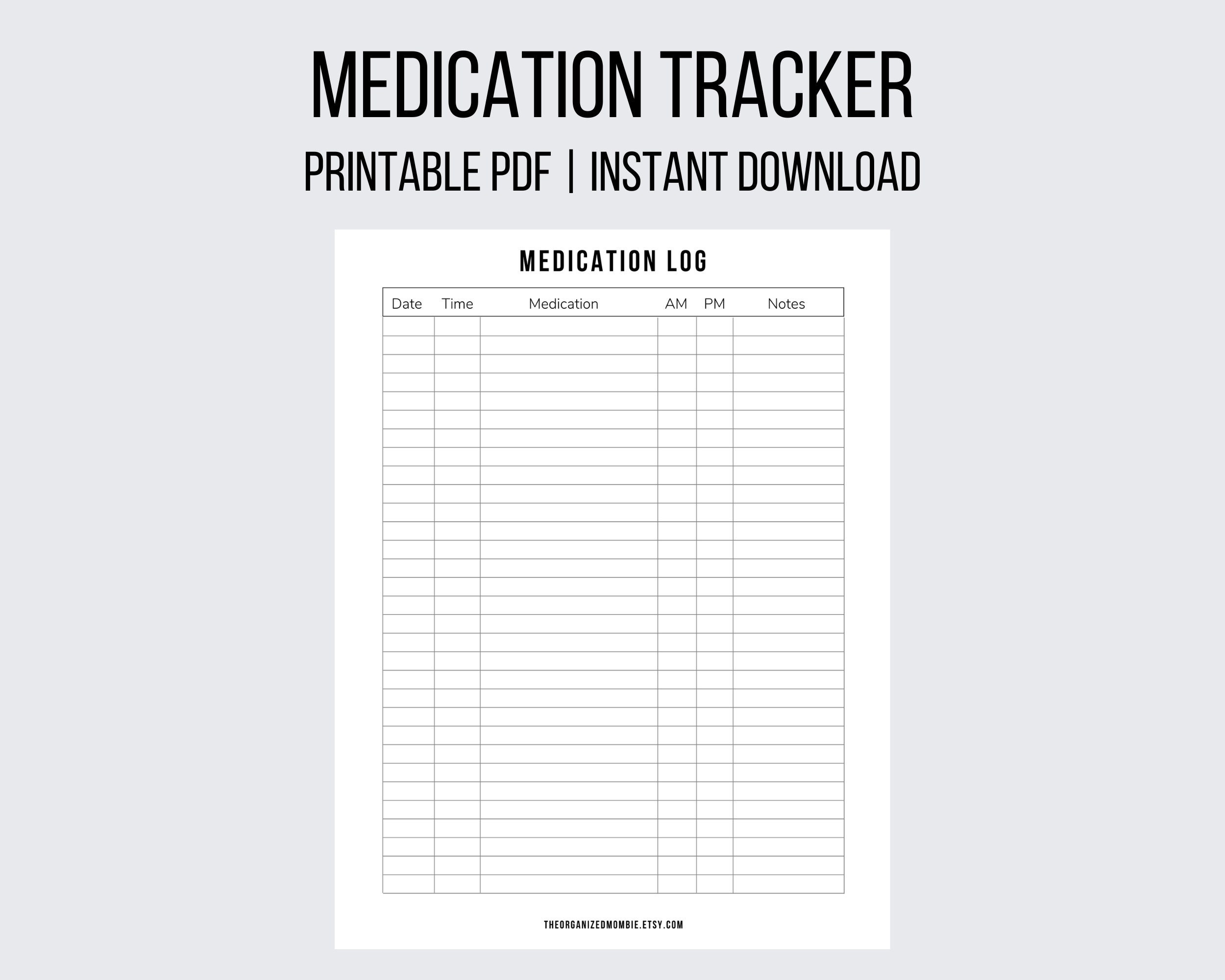 Printable Medication Log Nurse Printables Medication Tracker with regard to Post Surgery Medication Tracker Free Printable