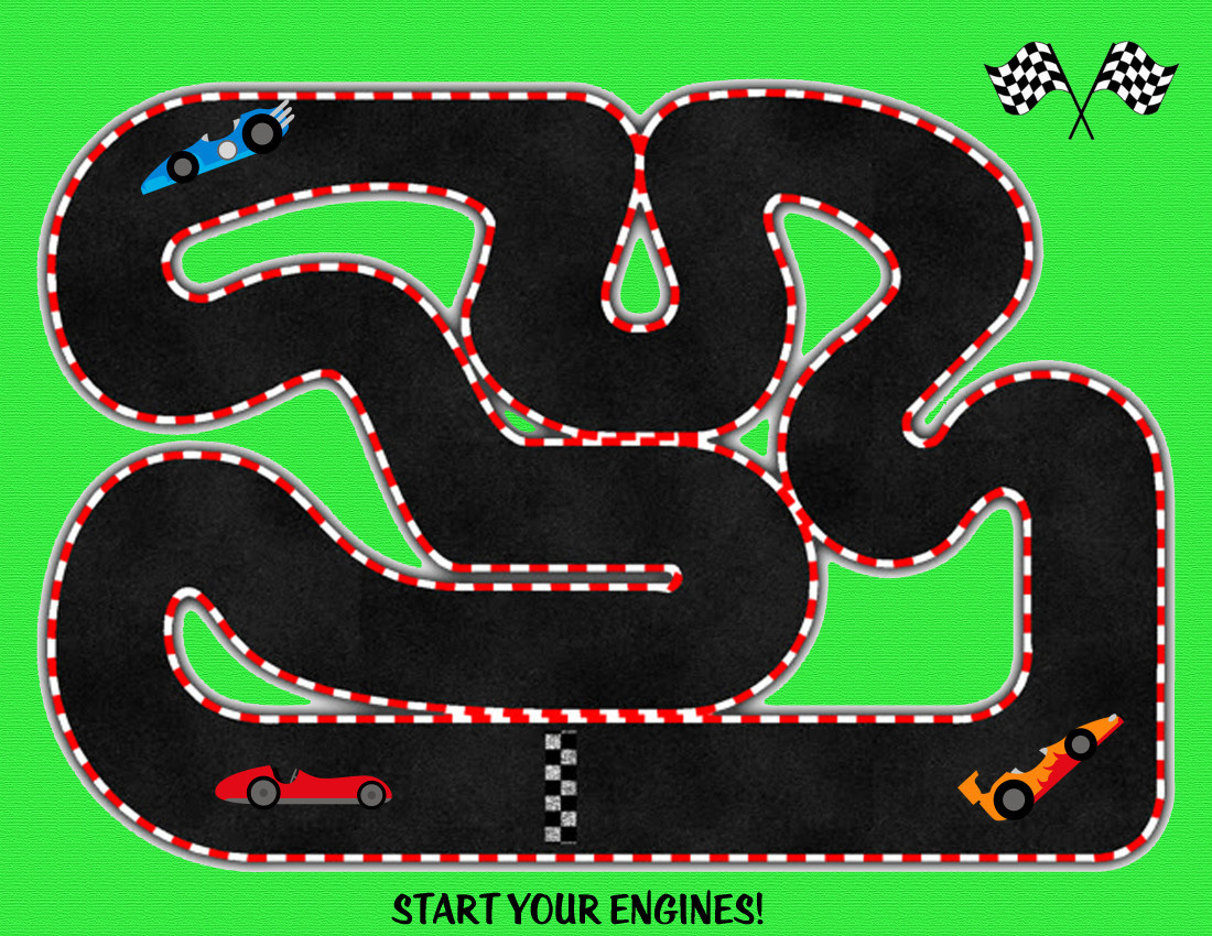 Printable Race Track Template regarding Printable Race Track