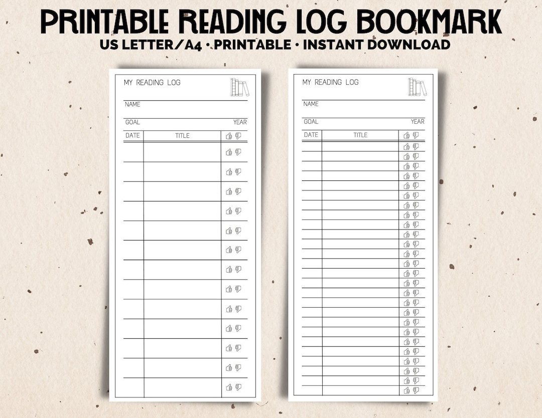 Printable Reading Log Bookmark: Kids&amp;#039; Reading Tracker (Pdf) - Etsy Uk with Printable Reading Log Bookmark