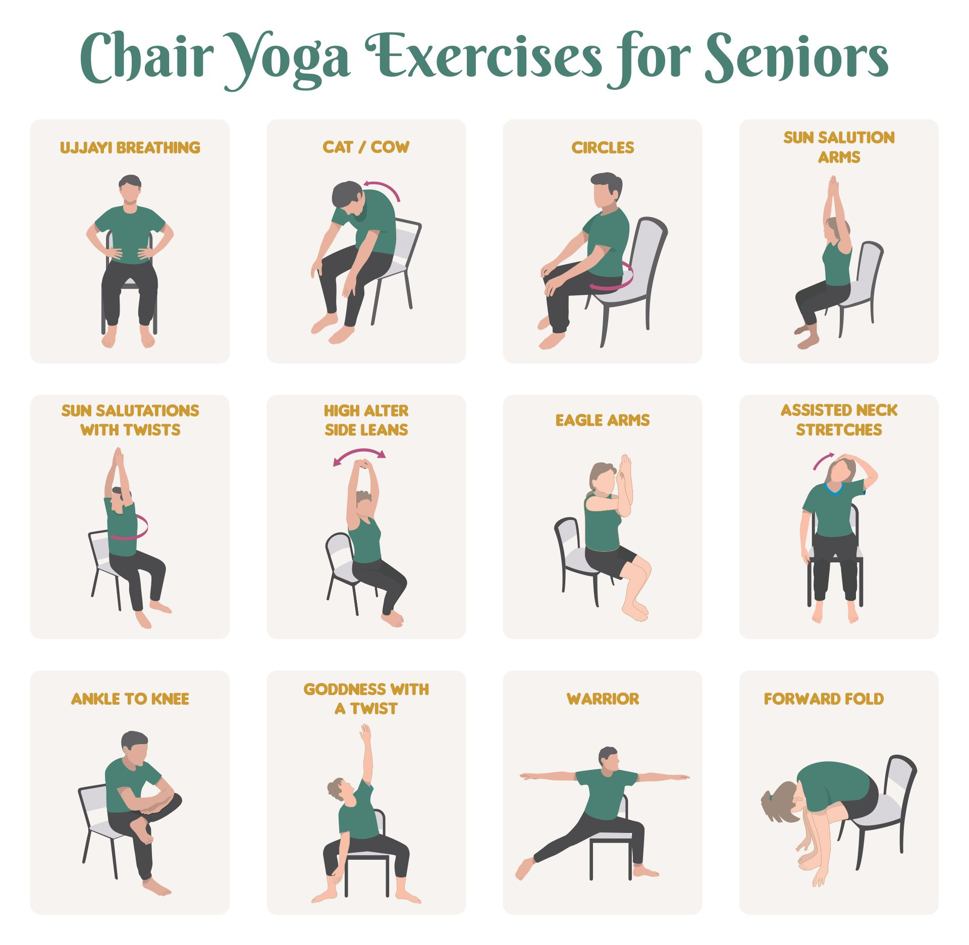 Printable Seated Workouts For Seniors Pdf Chair Yoga Sitting for Printable Chair Yoga Workout For Seniors