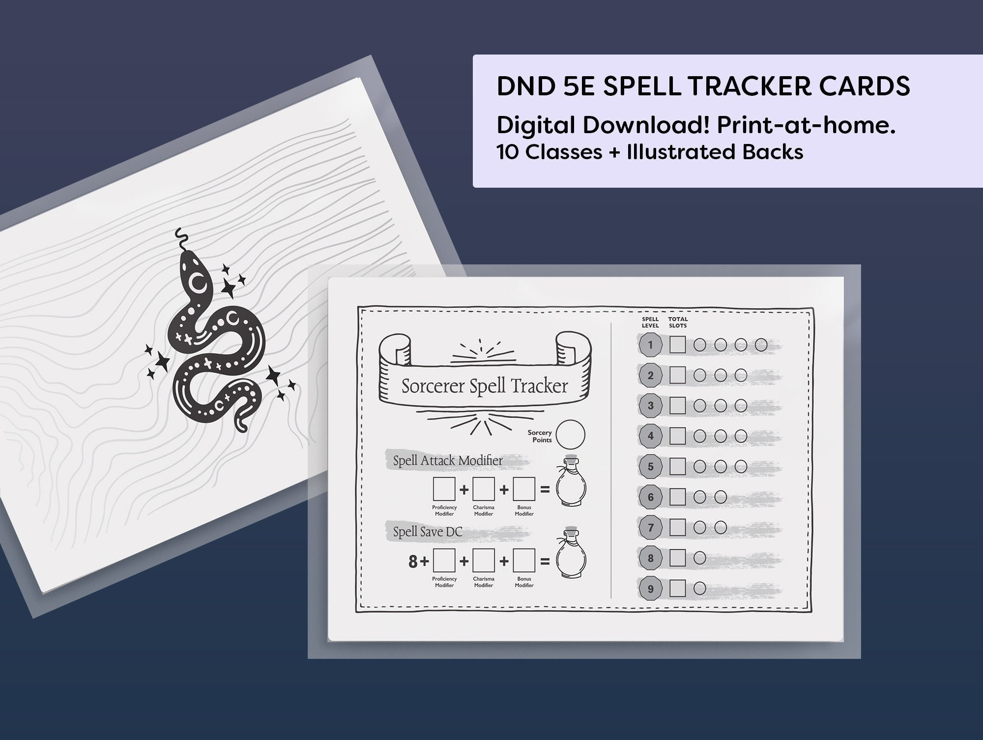 Printable Spell Slot Trackers For 10 Classes- Dnd 5E - Rpg regarding Spell Slot Tracker Printable