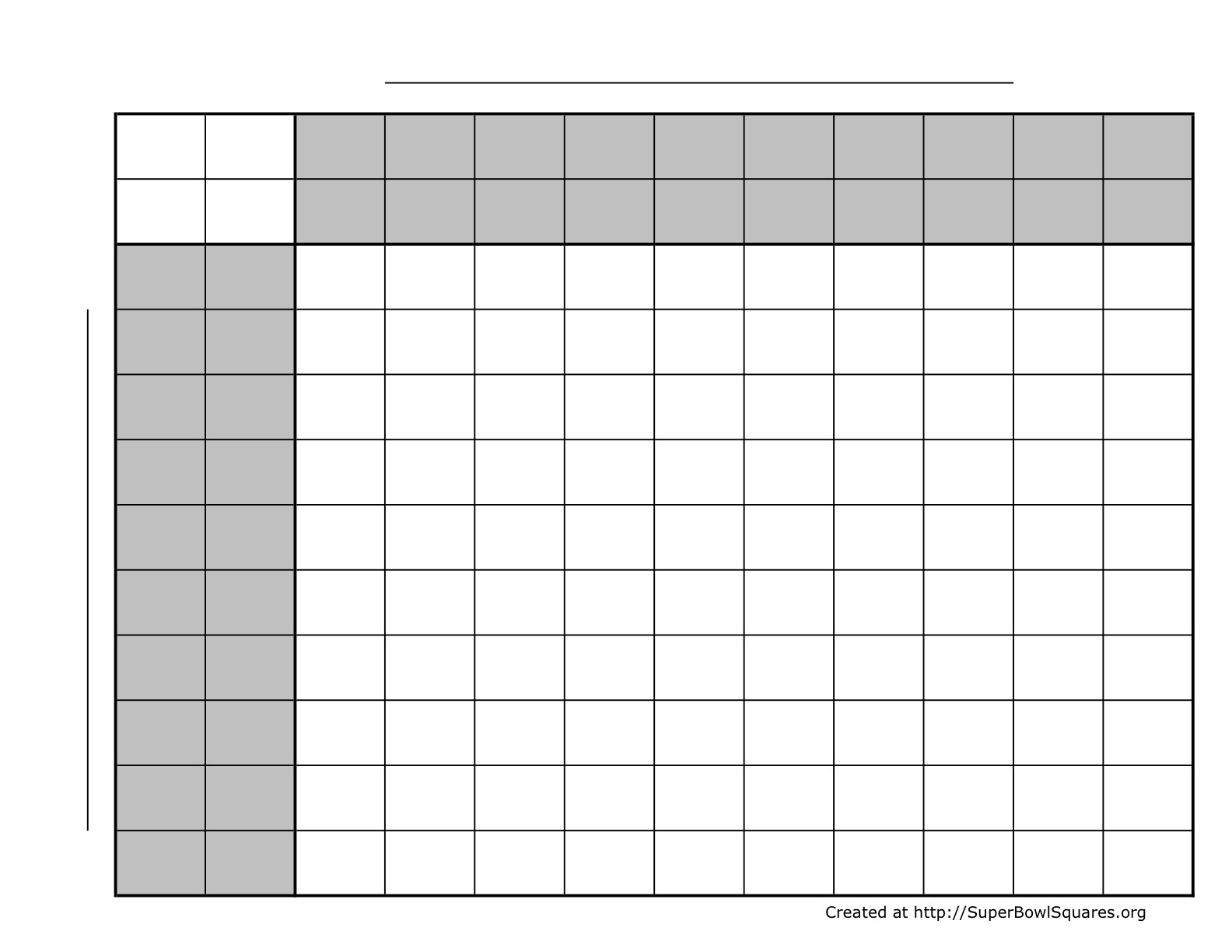 Printable Super Bowl Squares Grids – Ready To Use within Free Printable Super Bowl 2026 Squares Template