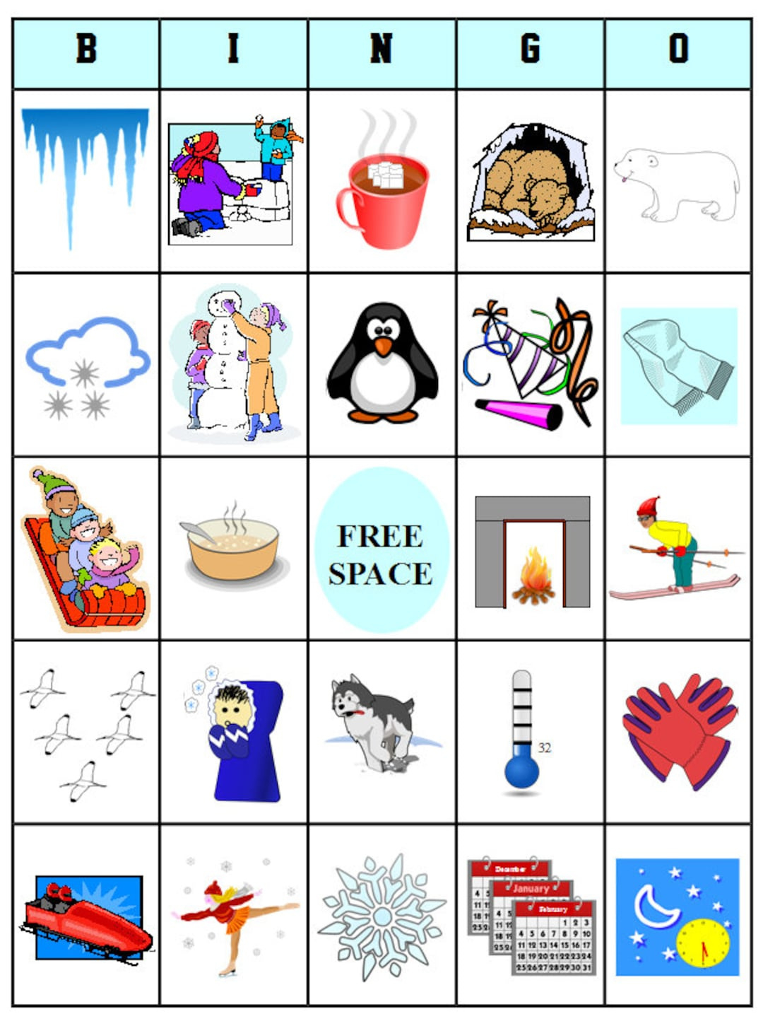Printable Winter Bingo - 54 Bingo Cards - Download This Pdf File with regard to Winter Bingo Game Printable