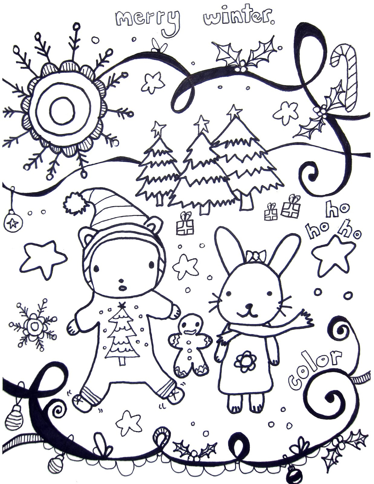 Printable Winter Coloring Pages - Marcia Beckett with Winter Coloring Pages Free Printable