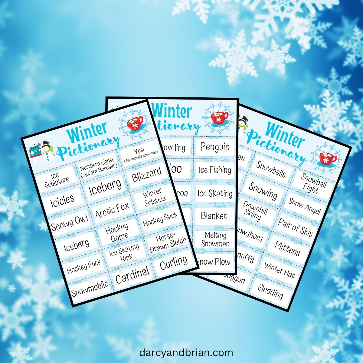 Printable Winter Pictionary Word List | Fun Draw &amp;amp; Guess Game within Winter Pictionary Word List Printable