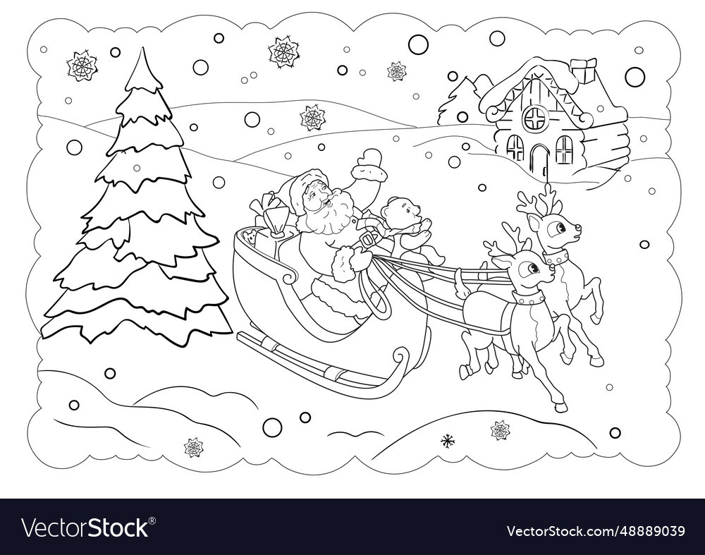 Printable Winter Scene Coloring Pages – Royalty-Free Vector for Free Printable Coloring Pages Winter Scenes