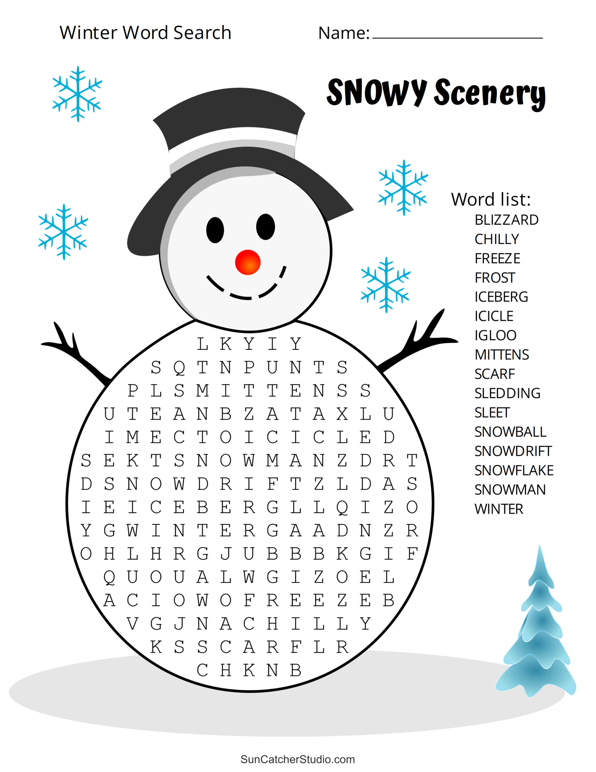 Printable Winter Word Search Puzzles (Word Find) – Free Printables within Winter Word Search Kindergarten Printable