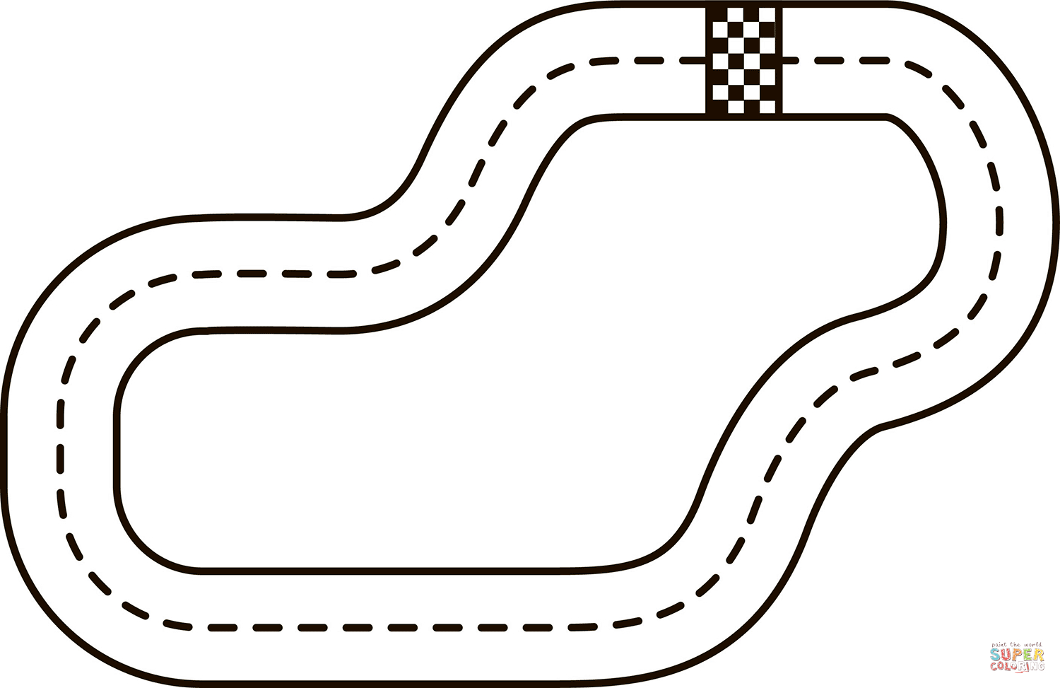 Race Track Coloring Page | Free Printable regarding Free Printable Race Track