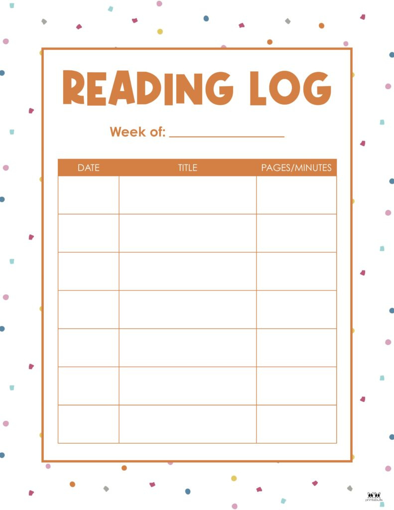 Reading Logs - 21 Free Printables | Printabulls for Printable Weekly Reading Log