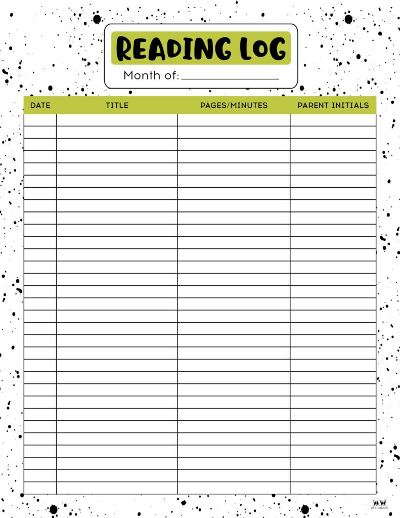 Reading Logs - 21 Free Printables | Printabulls - Worksheets Library regarding Reading Logs For Middle Schoolers Printables