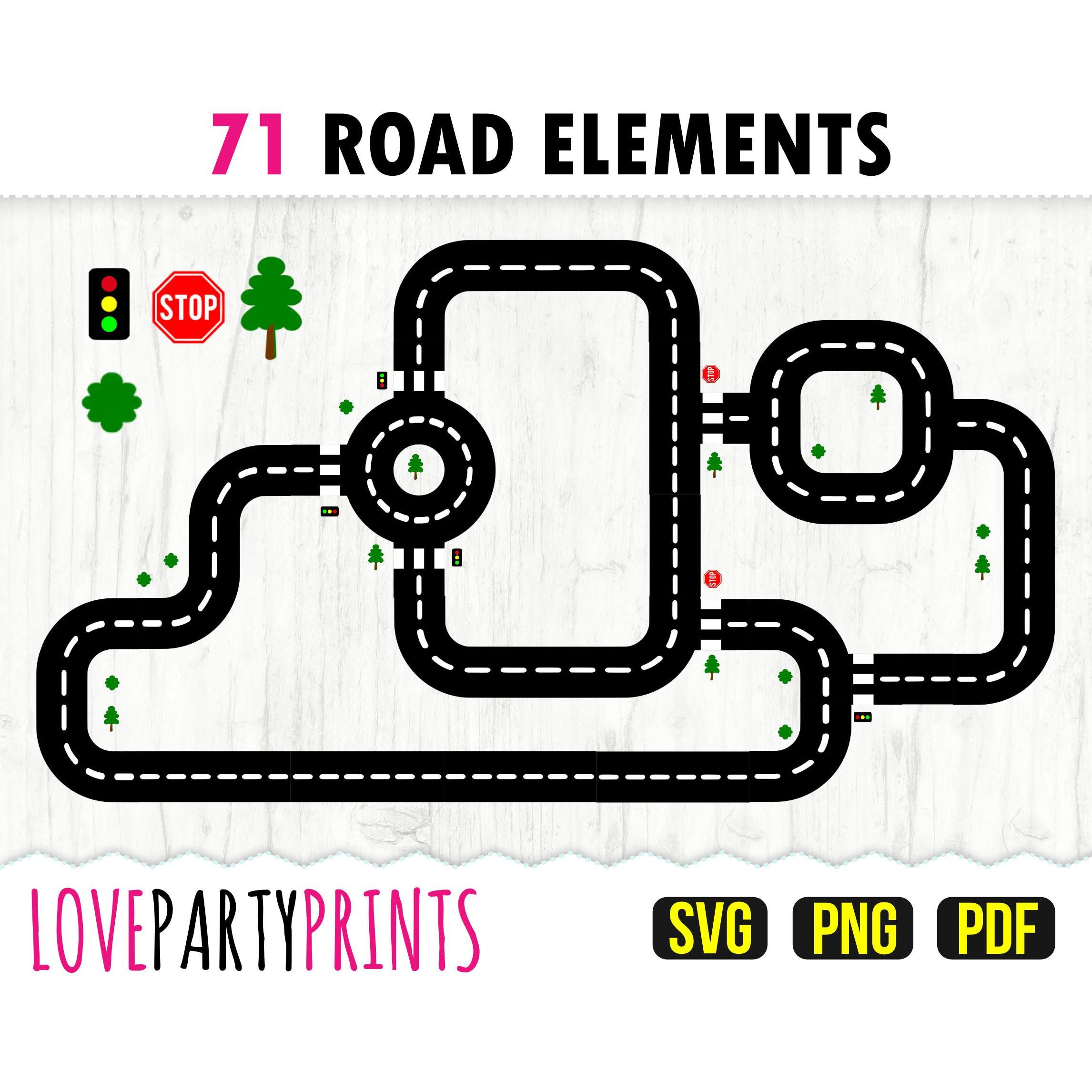 Road Templates Svg Png Pdf, Race Track Elements, Road Blocks intended for Printable Race Track Template
