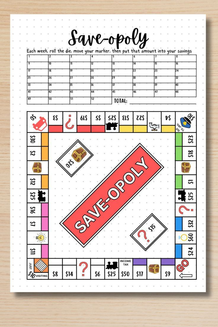 Saveopoly Savings Challenge Printable Bullet Journal Savings Game with Free Printable Bullet Journal Savings Tracker