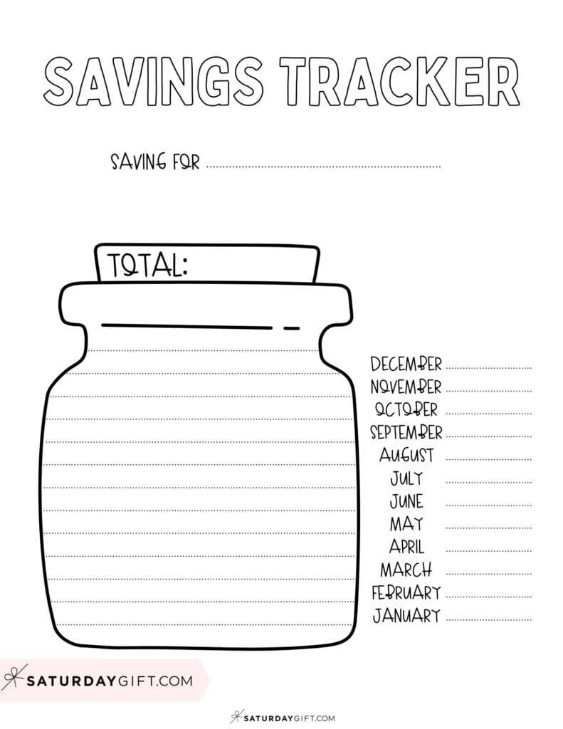 Savings Tracker Printable - 51 Cute &amp;amp; Free Templates regarding Free Printable Mason Jar Savings Tracker