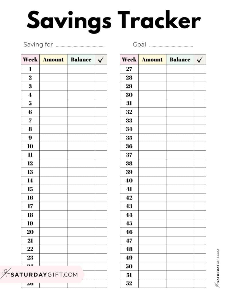 Savings Tracker Printable - 51 Cute &amp;amp; Free Templates with Savings Tracker Printable