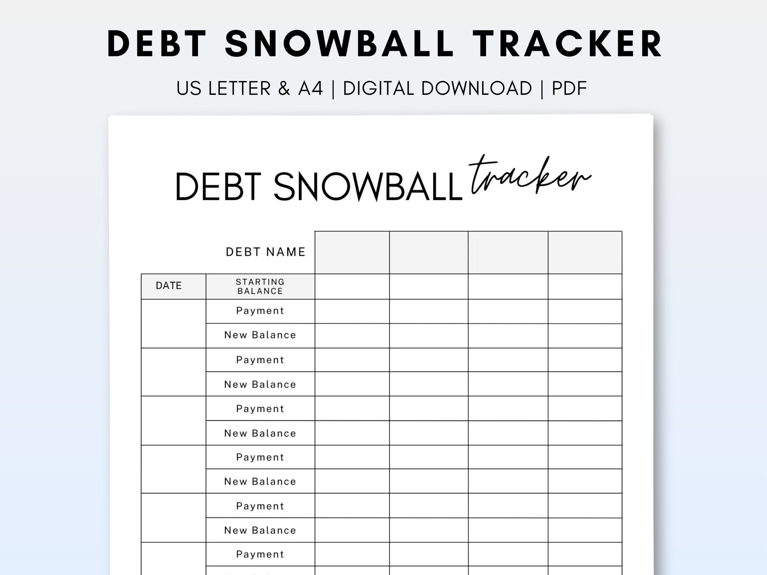 Schulden-Schneeball-Tracker Zum Ausdrucken Als Pdf, Schulden inside Pdf Debt Tracker Printable