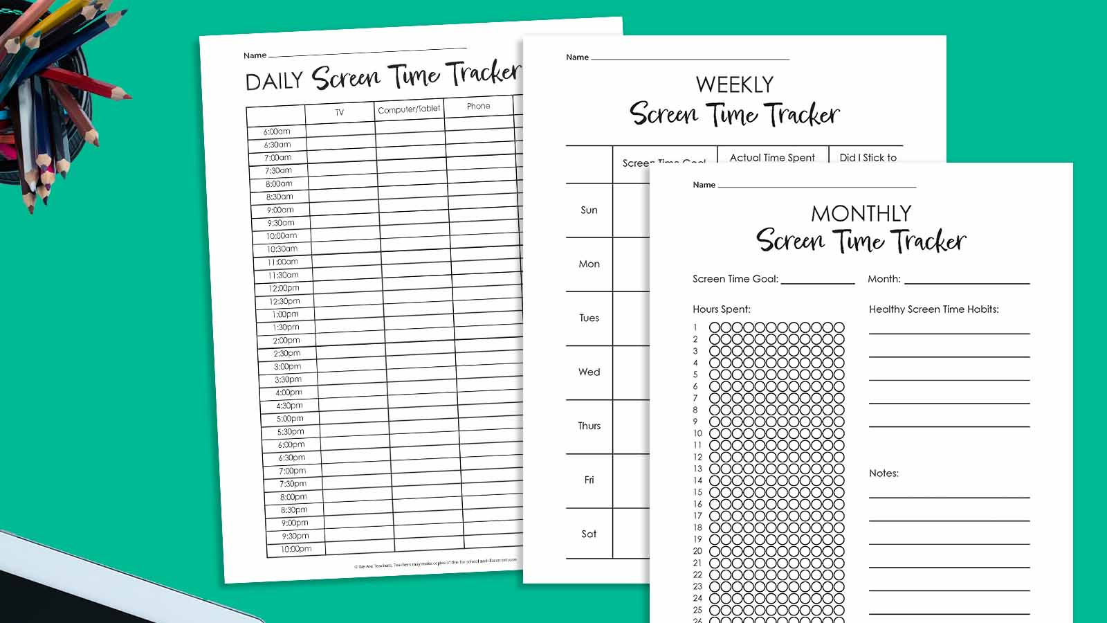 Screen Time Tracker: Free Download (Daily, Weekly, Monthly) inside Screen Time Tracker Printable