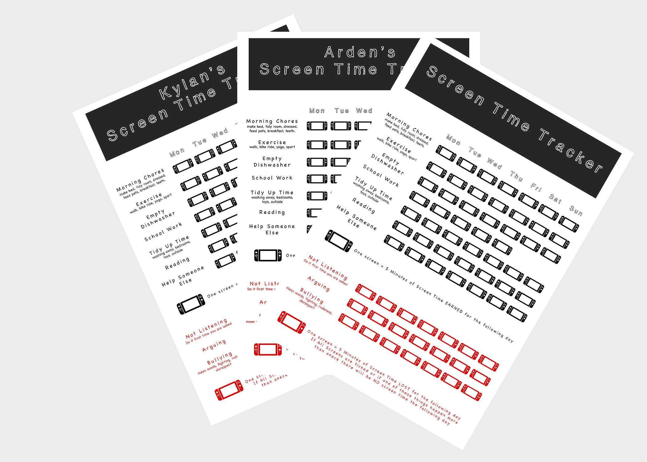 Screen Time Tracker - Free Printable - I Am Tarryn Donaldson with regard to Free Printable Screen Time Tracker