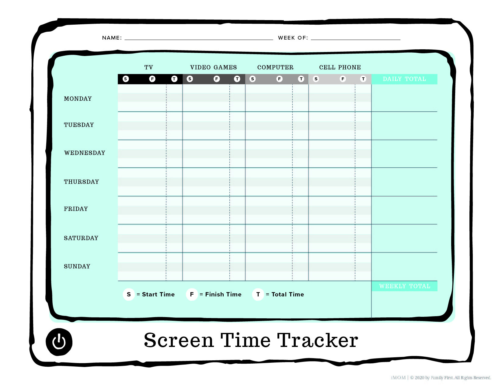 Screen Time Tracker - Imom regarding Screen Time Tracker Printable