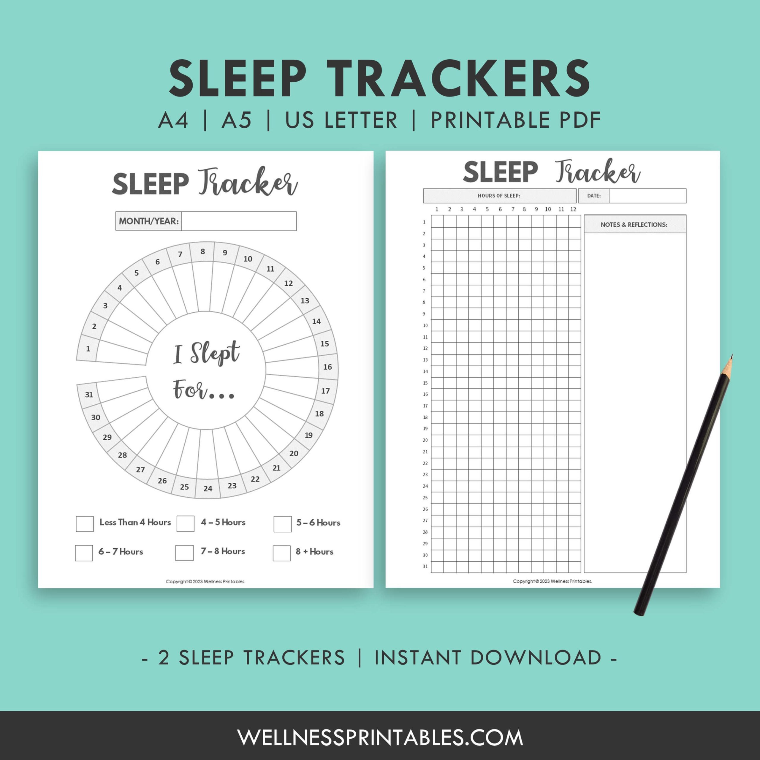 Sleep Tracker Printable - Wellness Printables regarding Sleep Tracker Printable Free Download