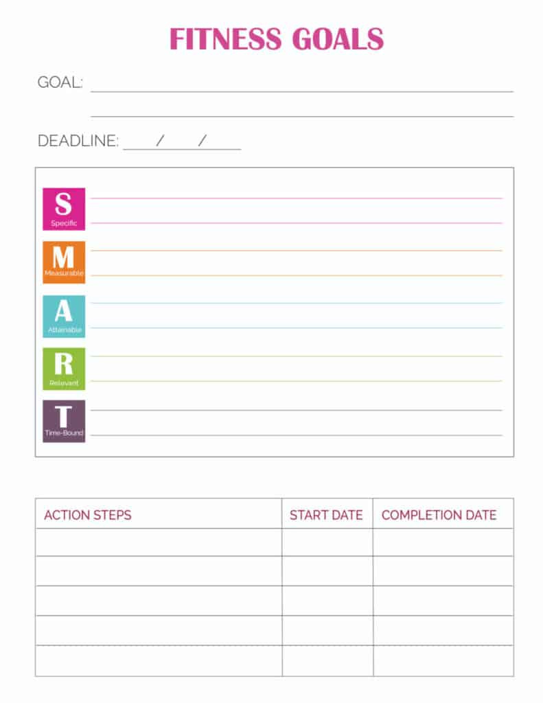 Smart Fitness Goals: Examples &amp;amp; Printable - Freebie Finding Mom in Printable Fitness Goal Setting Worksheet