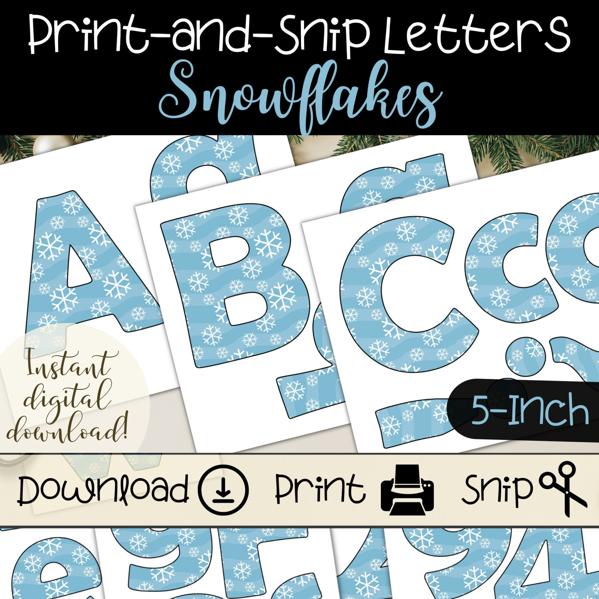 Snow Letters - Etsy throughout Winter Wonderland Letters Printable
