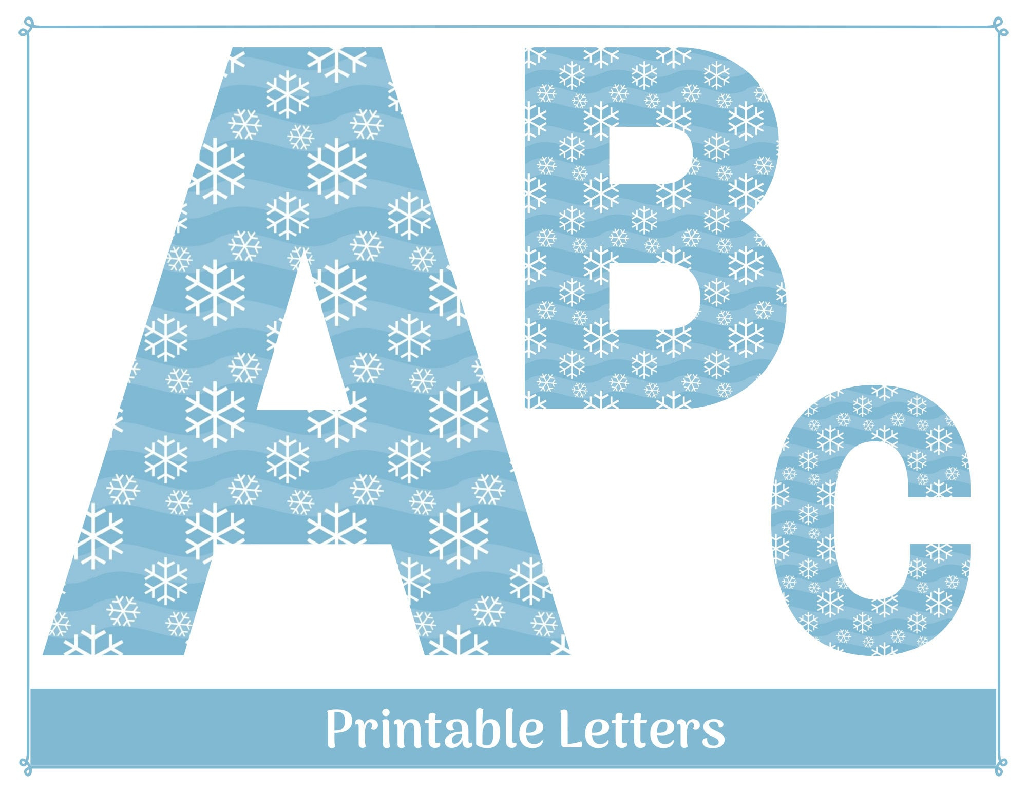 Snowflake Alphabet Letters &amp;amp; Numbers: Printable Clip Art (Digital intended for Printable Winter Alphabet Letters