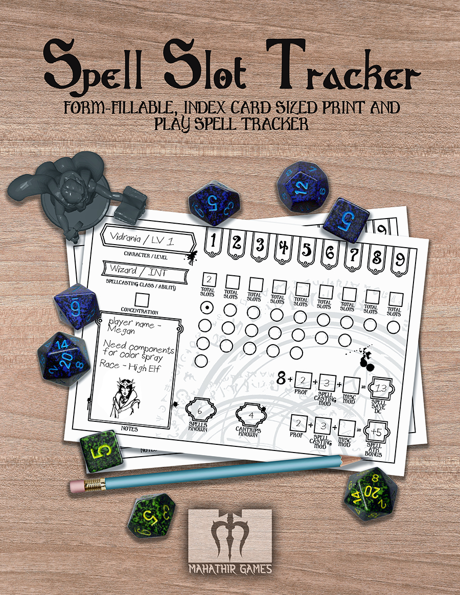 Spell Slot Tracker - Mahathir | Drivethrurpg regarding Spell Slot Tracker Printable