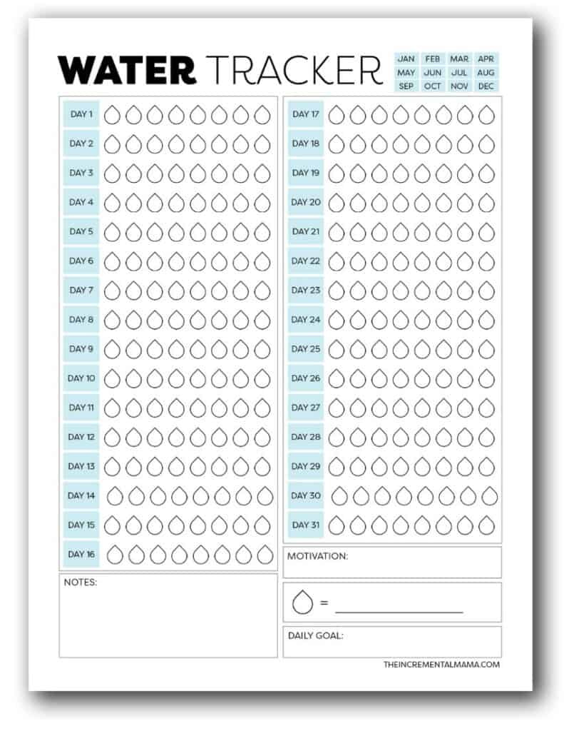 The Best 8 Free Monthly Water Tracker Printable Pdfs inside Monthly Water Tracker Printable