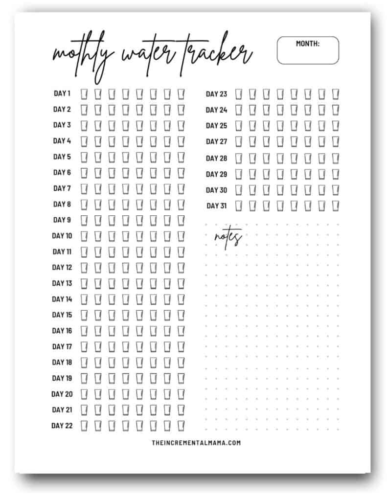 The Best 8 Free Monthly Water Tracker Printable Pdfs with Monthly Water Tracker Printable