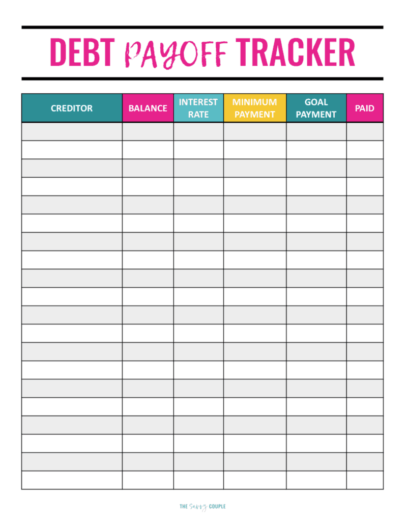 The Ultimate Debt Payoff Planner That Will Help You Crush Your Debt with regard to Debt Payoff Tracker Printable Free