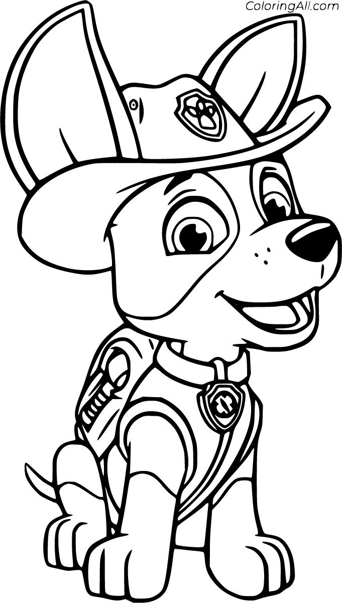 Tracker Paw Patrol Coloring Pages throughout Paw Patrol Tracker Printable Coloring Pages