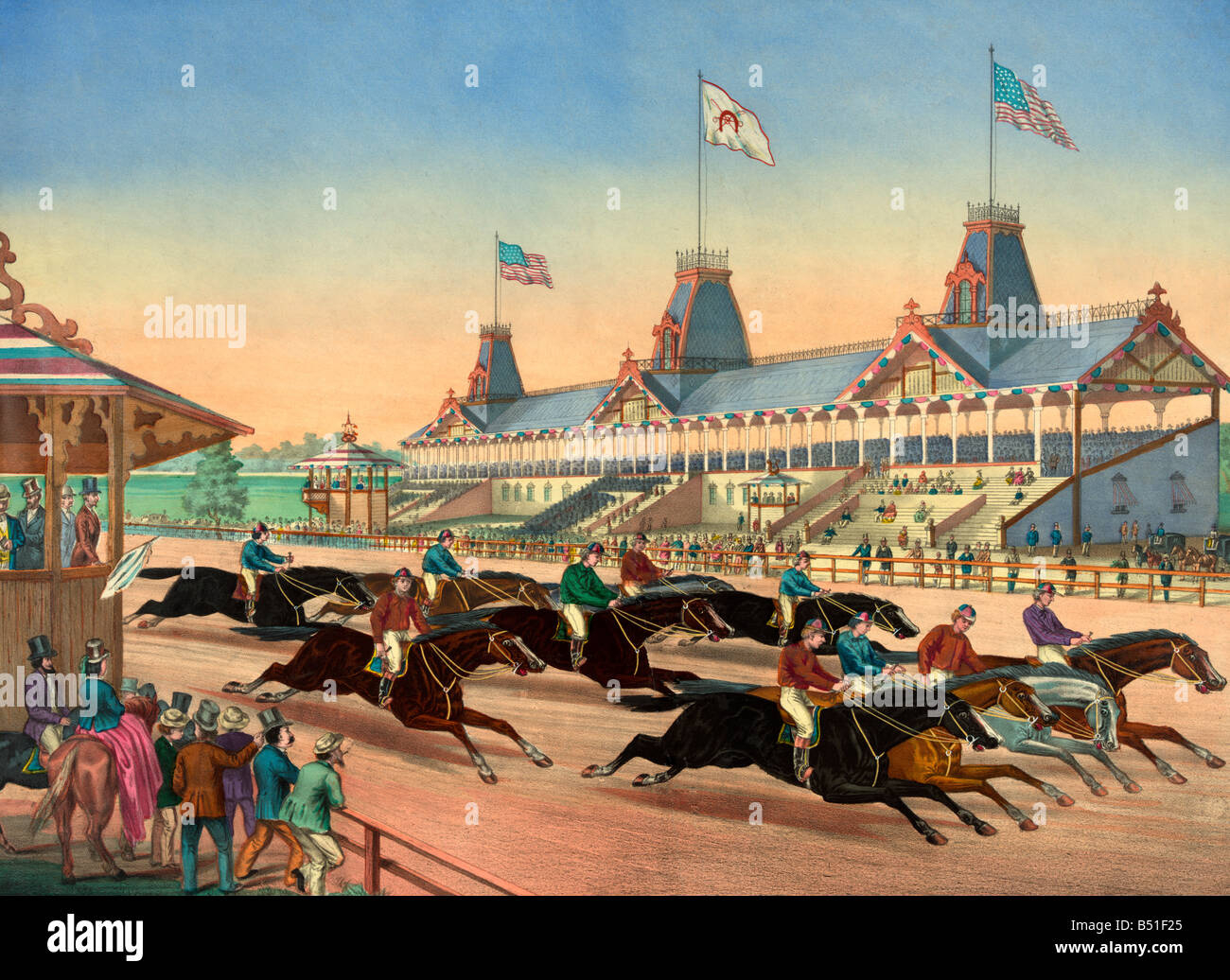Vintage Horse Race Hi-Res Stock Photography And Images - Alamy for Printable Horse Race Track
