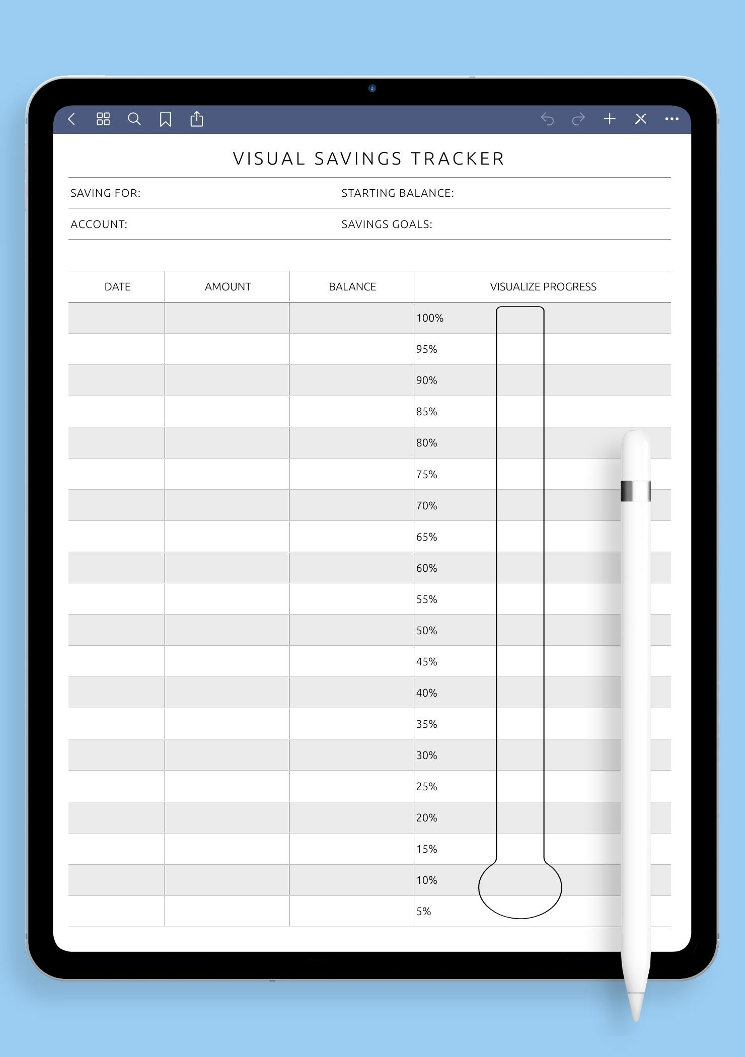 Visual Savings Tracker Template – Fun &amp;amp; Easy Goal Tracking pertaining to Visual Savings Tracker Printable