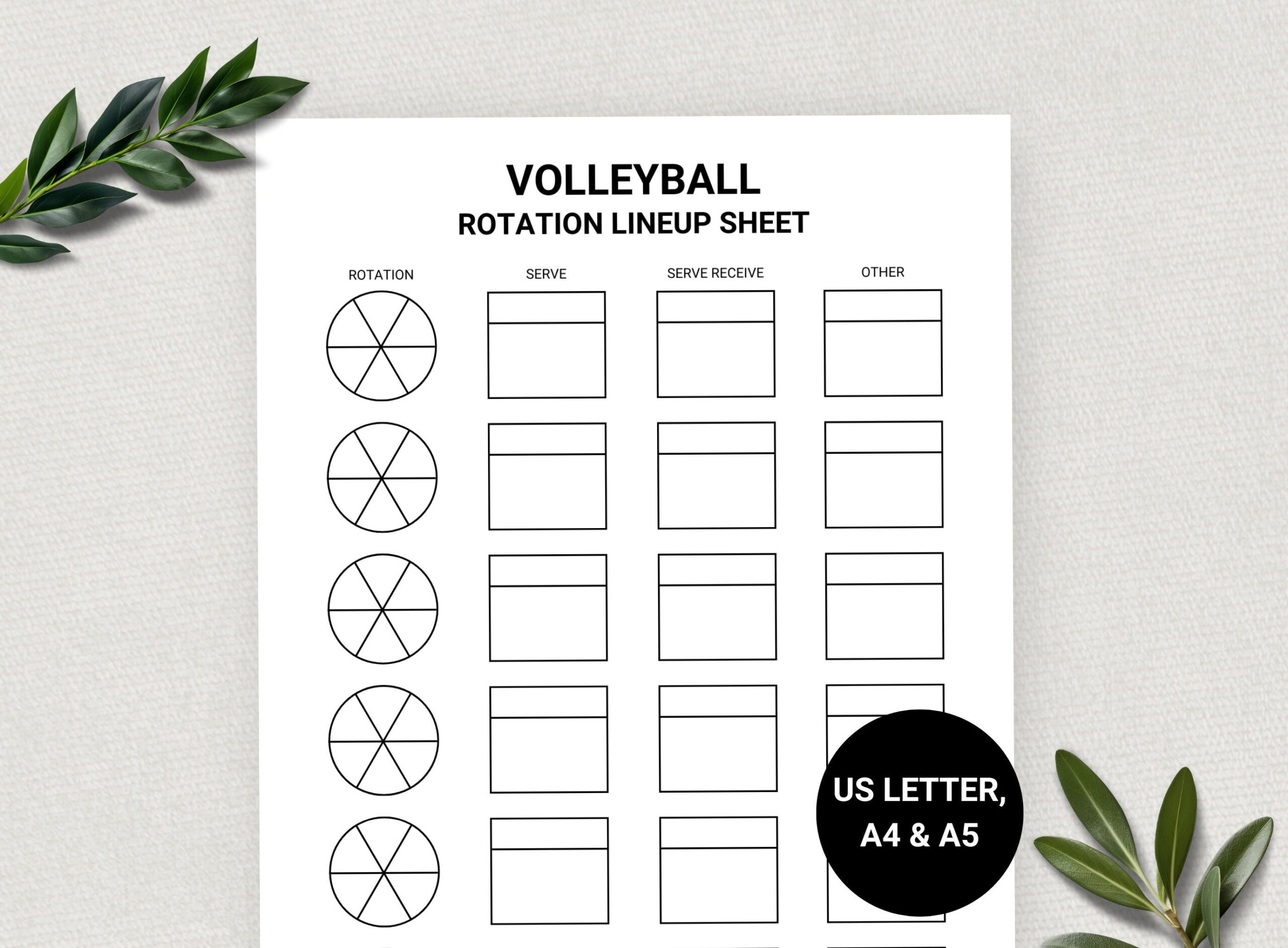 Volleyball Rotation Lineup Sheet, Volleyball Coach, Game Day throughout Volleyball Rotation Tracker Printable