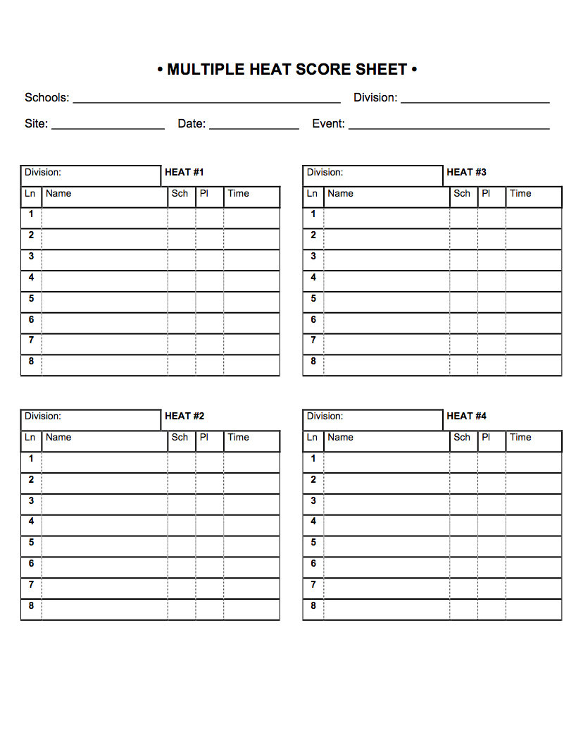 Volunteer Instructions with Free Printable Track And Field Score Sheets